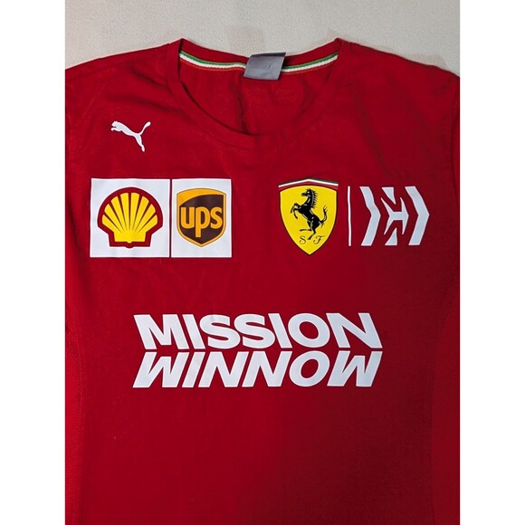 PUMA Ferrari F1 Mission WinNow 2019 Shirt Verrel LeClerc Team Mens Medium Race - Picture 4 of 7